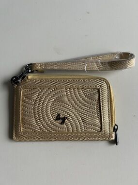 LUG TWIRL MATTE LUXE WRISTLET CARD WALLET METALLIC GOLD NWT